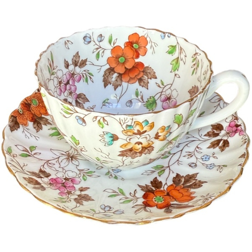 Radfords Fenton The Gatineau Bone China Floral Teacup & Saucer Made in England